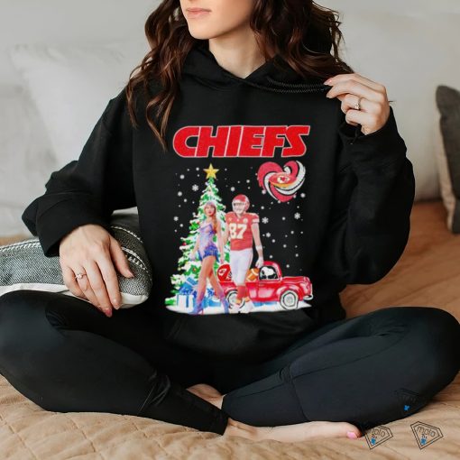 Taylor and Travis Kelce Snoopy Kansas City Chiefs Christmas tree shirt