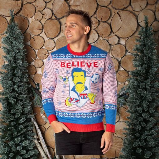 Ted Lasso Men’s Believe Fair Isle Ugly Christmas Sweater