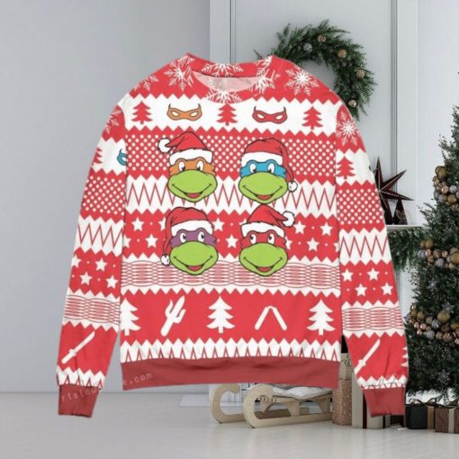 Teenage Mutant Ninja Turtles Pine Tree And Stars Womens Ugly Sweater