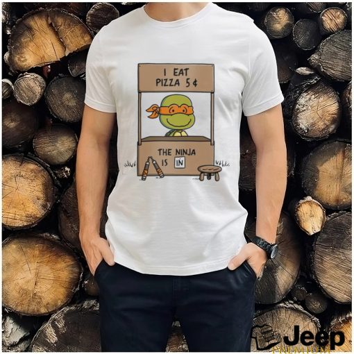 Teenage Mutant Ninja Turtles X Peanuts I eat Pizza 5 cent the Ninja is in shirt