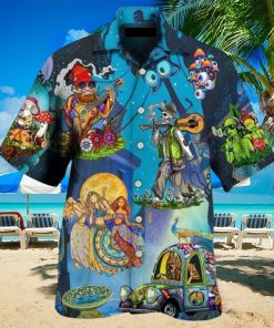 Teeviews Hippie Felacia Style Hawaiian Shirt with Traditional Polynesian Designs