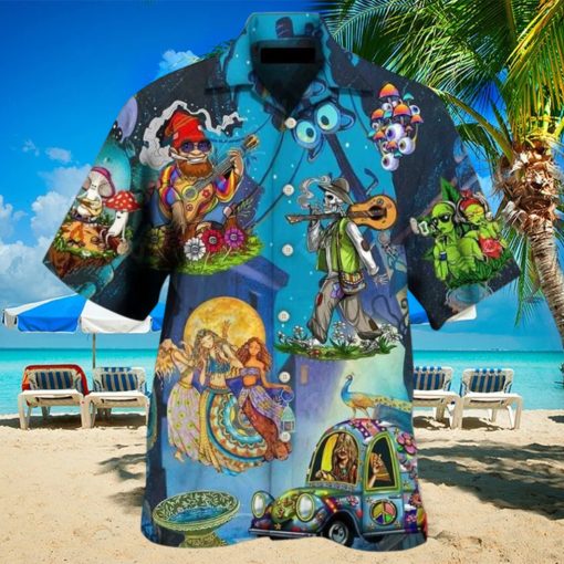 Teeviews Hippie Felacia Style Hawaiian Shirt with Traditional Polynesian Designs