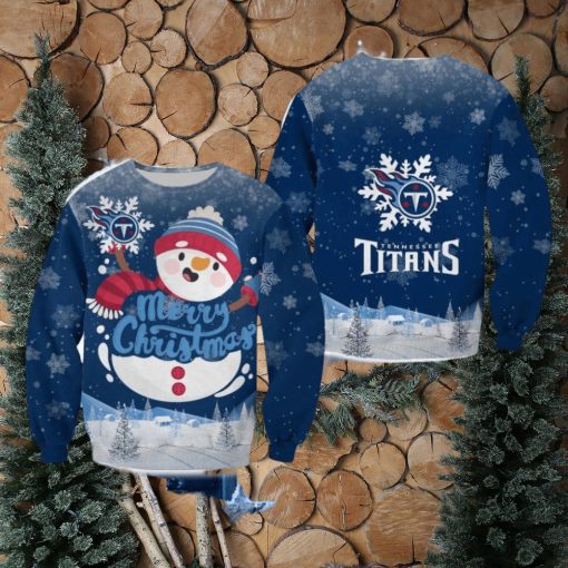 Tennessee Titans Christmas Snowman Cabin Sweater Best For Men And Women Gift