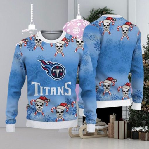 Tennessee Titans Fans Skull Red Ugly Christmas Sweater