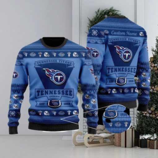 Tennessee Titans Logo Custom Name For Football Fans Ugly Christmas Sweater Christmas Gift