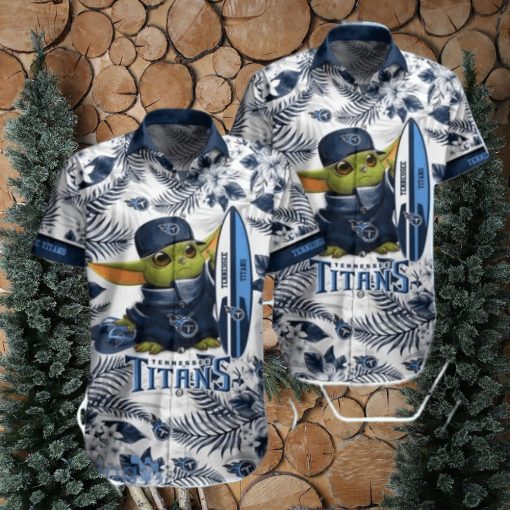 Tennessee Titans NFL Baby Yoda Hawaiian Shirt & Short Style Tropical Pattern Best Gift For Fan