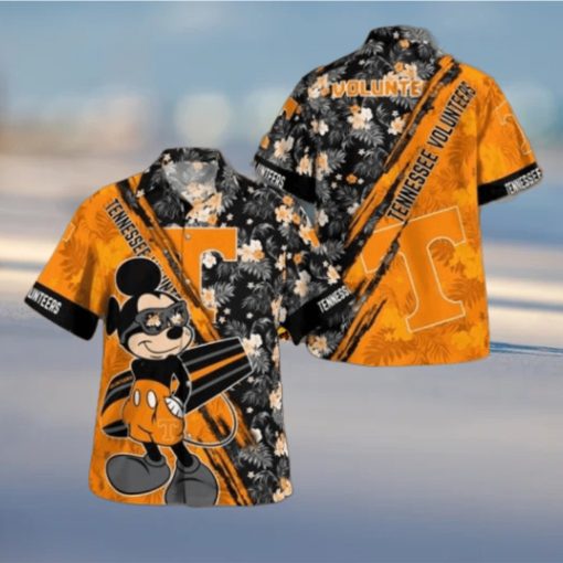 Tennessee Volunteers Mickey Mouse Floral Short Sleeve Hawaii Shirt, Tennessee Volunteers Fan Shirt for Sale