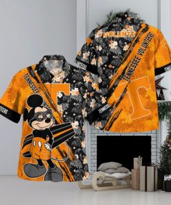 Tennessee Volunteers Mickey Mouse Floral Short Sleeve Hawaii Shirt