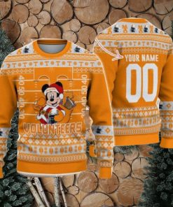 Tennessee Volunteers Mickey Player Custom Name And Number Ugly Christmas Sweater