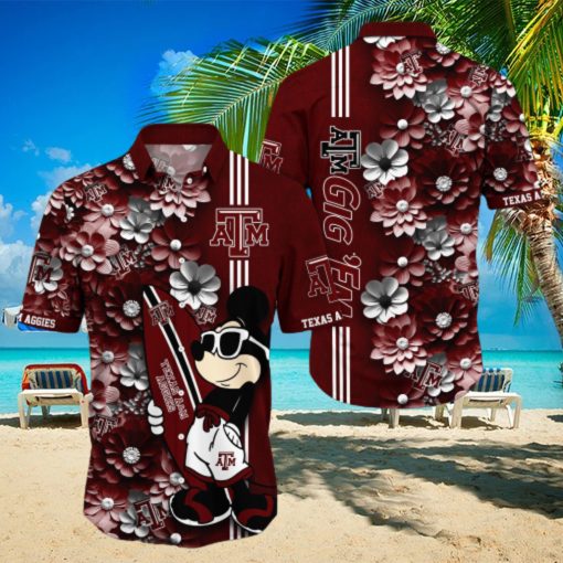 Texas A ampM Aggies Aloha Mick Pattern Hawaiian Shirt For Fans