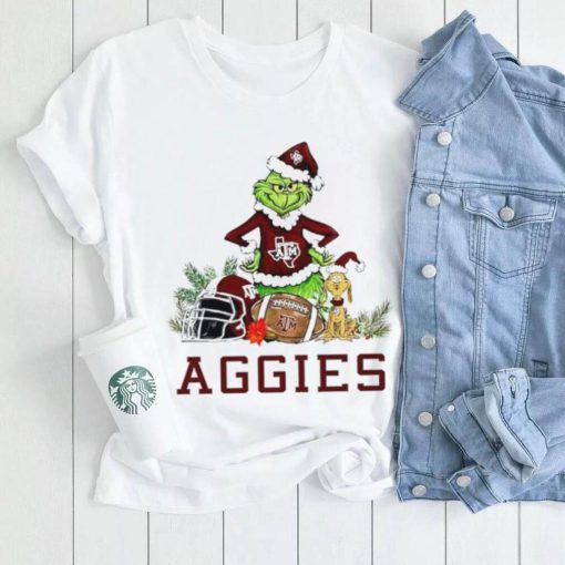 Texas A&M Aggies Grinch and Max dog funny Christmas shirt