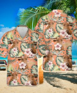 Texas Longhorn Summer Happiness Floral Farm 3D Hawaiian Shirt