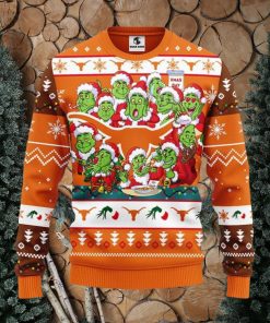 Texas Longhorns 12 Grinch Xmas Day Ugly Christmas Sweater For Sport Fans Christmas Gift