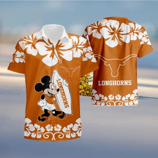 Texas Longhorns 6 Mickey Mouse Set 3D Hawaiian Shirt And Short Gift For Men And Women