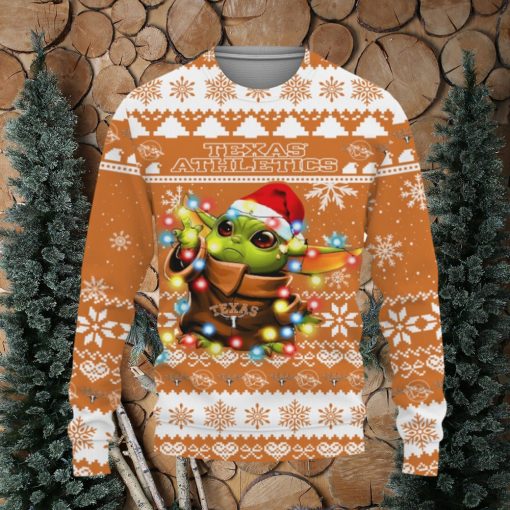 Texas Longhorns Baby Yoda Star Wars Sports Football American Ugly Xmas Sweater Gift Holidays