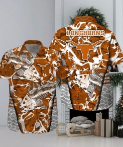 Texas Longhorns Fishing Short Sleeve Button Up Tropical Hawaiian Shirt