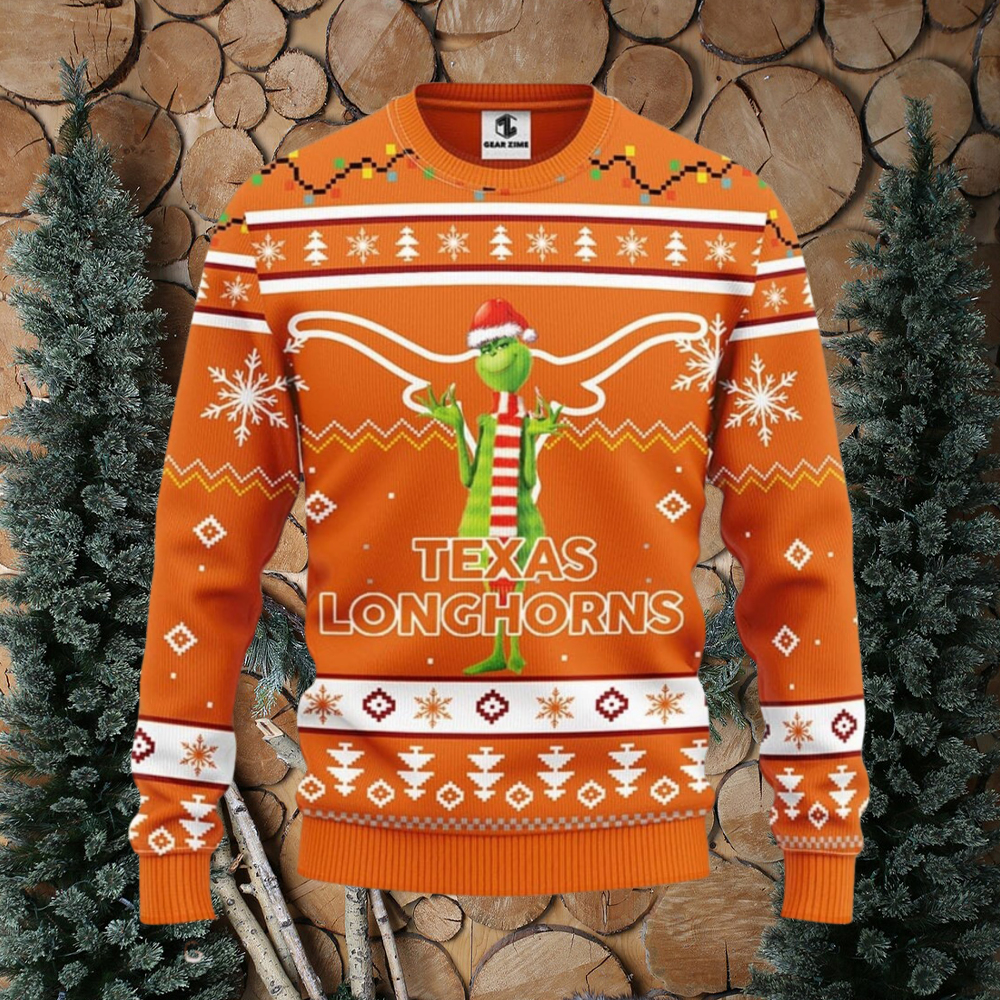 Texas Longhorns Funny Grinch Christmas Ugly Sweater Christmas Gift Ideas For Fans