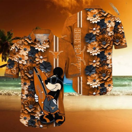 Texas Longhorns Hawaiian Shirt Mickey Love Surfing Trending Summer Gift