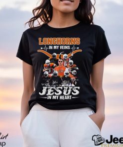 Texas Longhorns In My Veins Jesus In My Heart Signatures Shirt