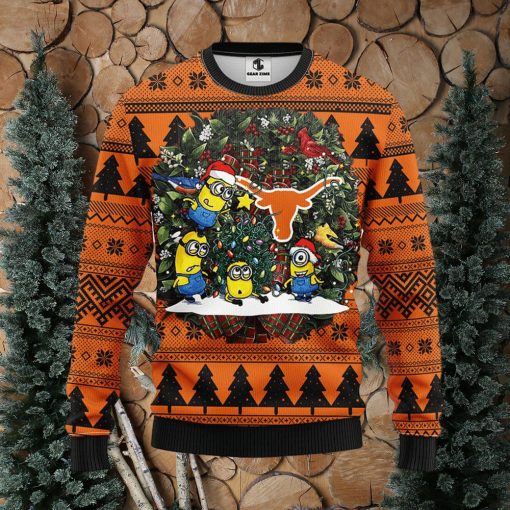 Texas Longhorns Minion Christmas Ugly Sweater