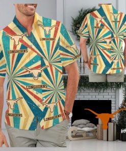 Texas Longhorns Retro Vintage Style Tropical Hawaiian Shirts for Summer Vacation