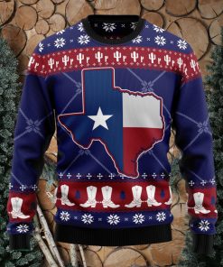 Texas Map Symbols Pattern Ugly Christmas Sweater Thankgiving Gift Men Women