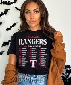 Texas Rangers 2023 American League Champions Roster T Shirt