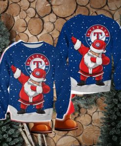 Texas Rangers Christmas Dab Santa Ugly Sweater For Fans AOP Gift Holidays