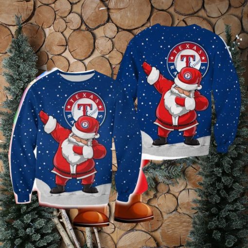 Texas Rangers Christmas Dab Santa Ugly Sweater For Fans AOP Gift Holidays