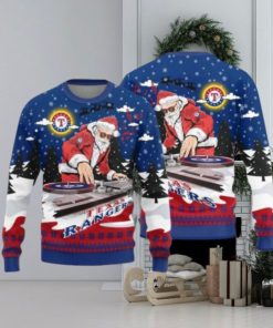 Texas Rangers Christmas Funny DJ Santa Ugly Sweater