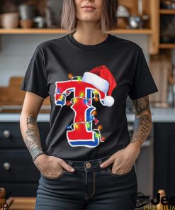 Texas Rangers Christmas Light Logo Santa Hat Sweater