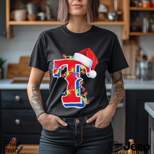 Texas Rangers Christmas Light Logo Santa Hat Sweater