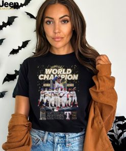 Texas Rangers First Time Ever World Series Champion Signatures T Shirt