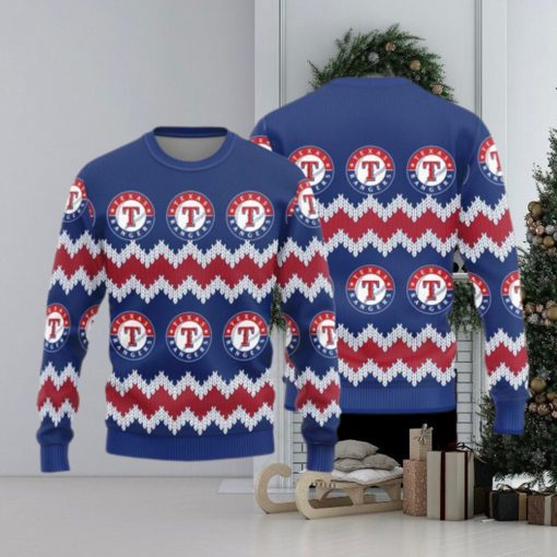 Texas Rangers Logo Knitted Pattern Ugly Christmas SweaterTexas Rangers Logo Knitted Pattern Ugly Christmas Sweater