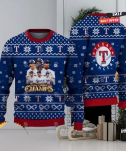 Texas Rangers MLB 2023 World Series Champions Xmas Holiday Ugly Christmas Sweater