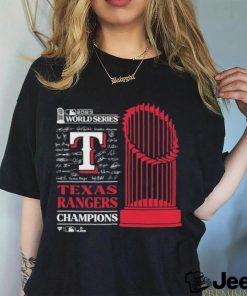 Texas Rangers Sport Team 2023 World Series Champions Trophy Signatures shirt