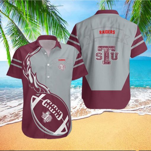 Texas Tech Red Raiders 3D Hawaiian Shirt Flame Ball NCAA Summer Beach For Fans Gift