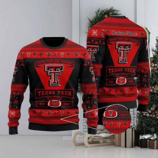 Texas Tech Red Raiders Football Team Logo Personalized Ugly Christmas Sweater Christmas Gift For Big Fans