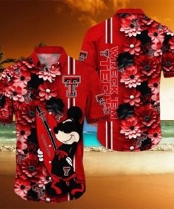 Texas Tech Red Raiders Hawaiian Shirt Mickey Love Surfing Trending Summer Gift