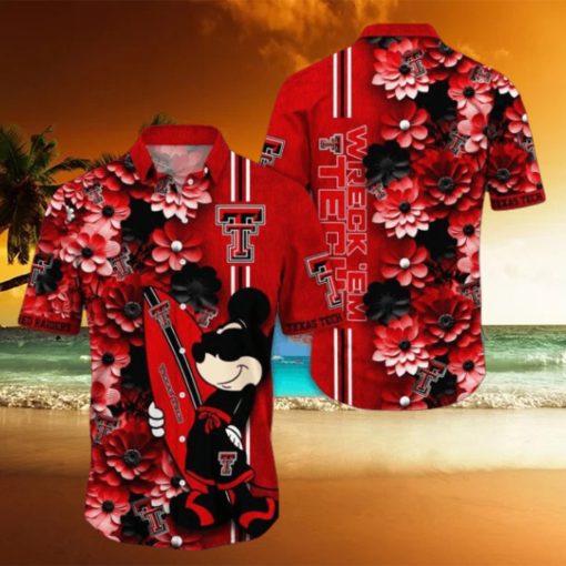 Texas Tech Red Raiders Hawaiian Shirt Mickey Love Surfing Trending Summer Gift