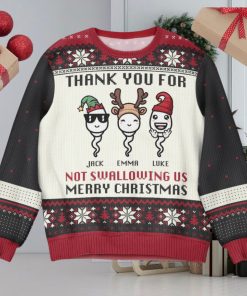 Thank You For Not Swallowing Us Personalized Ugly Sweater