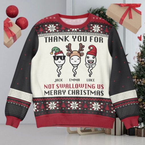 Thank You For Not Swallowing Us Personalized Ugly Sweater