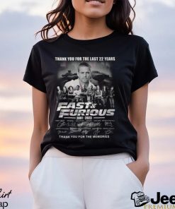 Thank You For The Last 22 Years Fast & Furious 2001 – 2023 Thank You For The Memories T Shirt