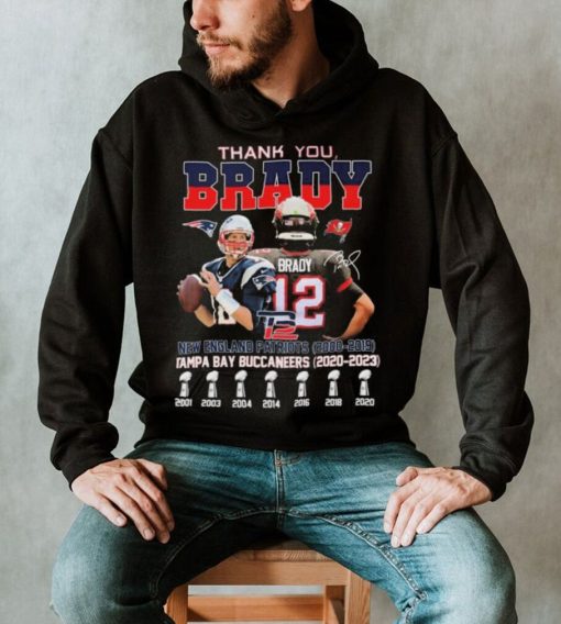 Thank You Tom Brady New England Patriots 2000 2019 And Tampa Bay Buccaneers 2020 2023 Signatures Shirt