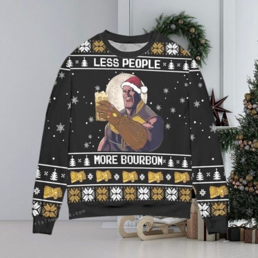 Thanos Less People More Bourbon Snowflake Womens Ugly Sweater