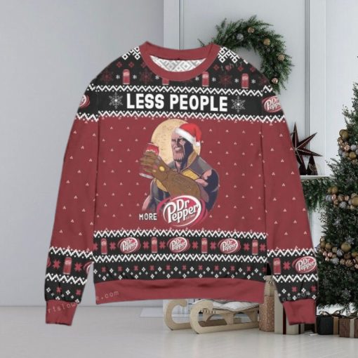 Thanos Less People More Dr. Pepper Snowflake Ugly Christmas Sweater