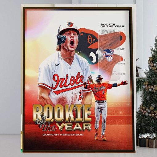 The 2023 Jackie Robinson AL Rookie Of The Year Award Winner Is Gunnar Henderson Of The Baltimore Orioles Home Decor Poster Canvas