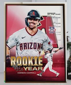 The 2023 Jackie Robinson NL Rookie Of The Year Award Winner is Corbin Carroll Of The Arizona Diamondbacks Home Decor Poster Canvas