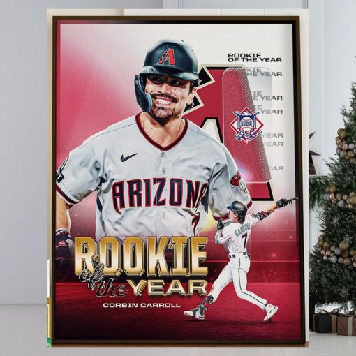 The 2023 Jackie Robinson NL Rookie Of The Year Award Winner is Corbin Carroll Of The Arizona Diamondbacks Home Decor Poster Canvas