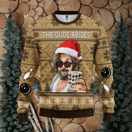 The Big Lebowski The Dude Abides Ideas Ugly Christmas Sweater Gift Thanksgiving